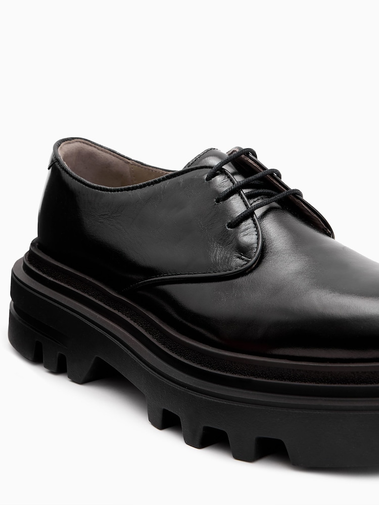 AllSaints Black Alexia Lace up Shoes - Image 6 of 6