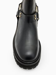 AllSaints Black Maddie Biker Boots - Image 4 of 6