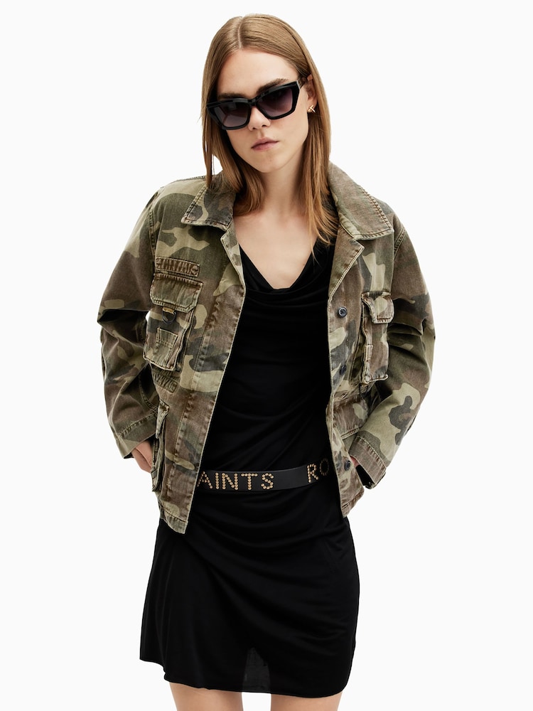 AllSaints Green Elm Camo Jacket - Image 1 of 7