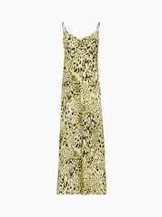 AllSaints Green Leopard Print Bryony Dress - Image 6 of 6