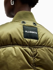 AllSaints Green Roomer Bomber Jacket - Image 6 of 10