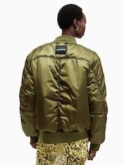 AllSaints Green Roomer Bomber Jacket - Image 9 of 10