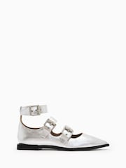 AllSaints Silver Susan Buckle Shoes - Image 1 of 7