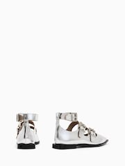 AllSaints Silver Susan Buckle Shoes - Image 3 of 7