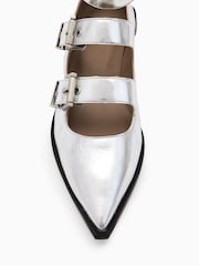AllSaints Silver Susan Buckle Shoes - Image 4 of 7