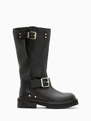AllSaints Black Tay Biker Boots - Image 1 of 6