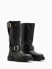 AllSaints Black Tay Biker Boots - Image 2 of 6