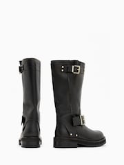 AllSaints Black Tay Biker Boots - Image 3 of 6