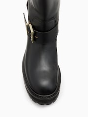 AllSaints Black Tay Biker Boots - Image 4 of 6