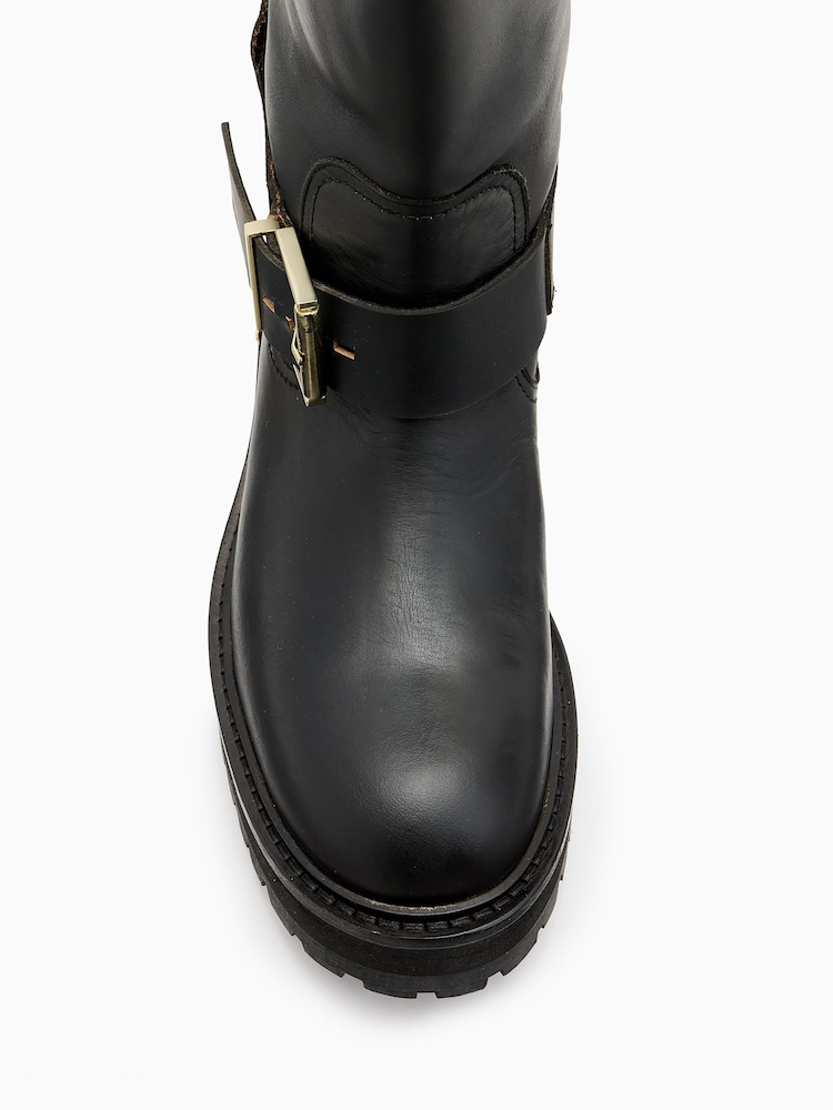 AllSaints Black Tay Biker Boots - Image 4 of 6