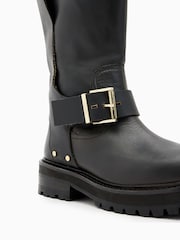 AllSaints Black Tay Biker Boots - Image 5 of 6