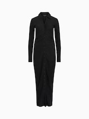 AllSaints Black Connie Midi Dress - Image 6 of 6