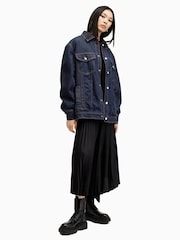AllSaints Blue 100% Cotton Dillan Bomber Jacket - Image 1 of 8