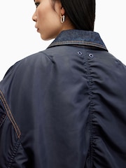 AllSaints Blue 100% Cotton Dillan Bomber Jacket - Image 3 of 8