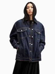 AllSaints Blue 100% Cotton Dillan Bomber Jacket - Image 4 of 8