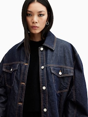 AllSaints Blue 100% Cotton Dillan Bomber Jacket - Image 5 of 8