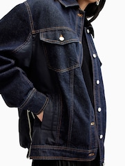AllSaints Blue 100% Cotton Dillan Bomber Jacket - Image 6 of 8