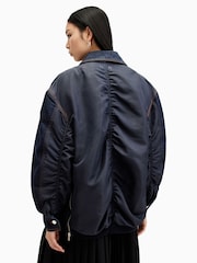 AllSaints Blue 100% Cotton Dillan Bomber Jacket - Image 7 of 8