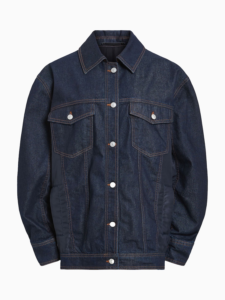 AllSaints Blue 100% Cotton Dillan Bomber Jacket - Image 8 of 8