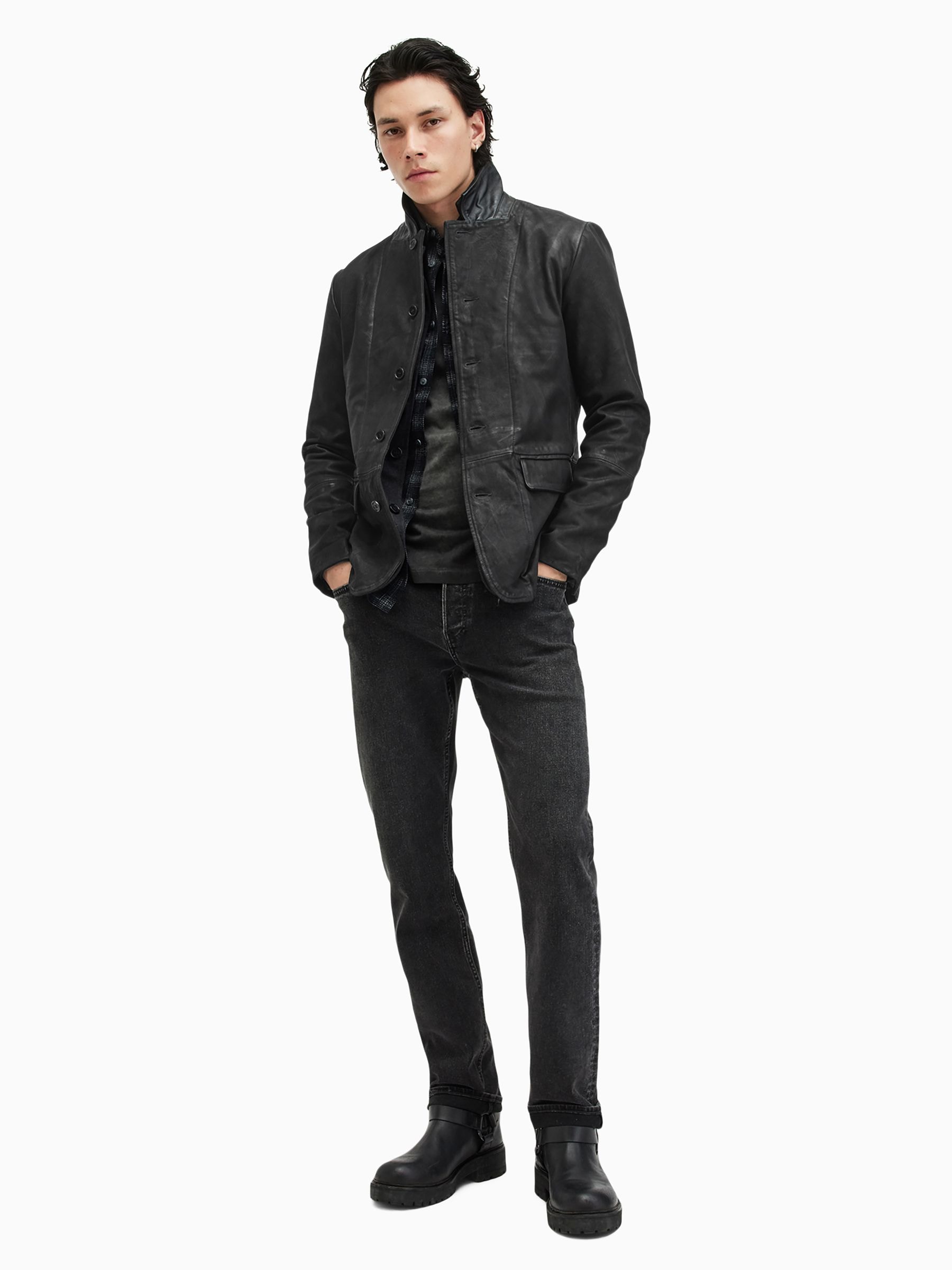 Survey leather blazer discount