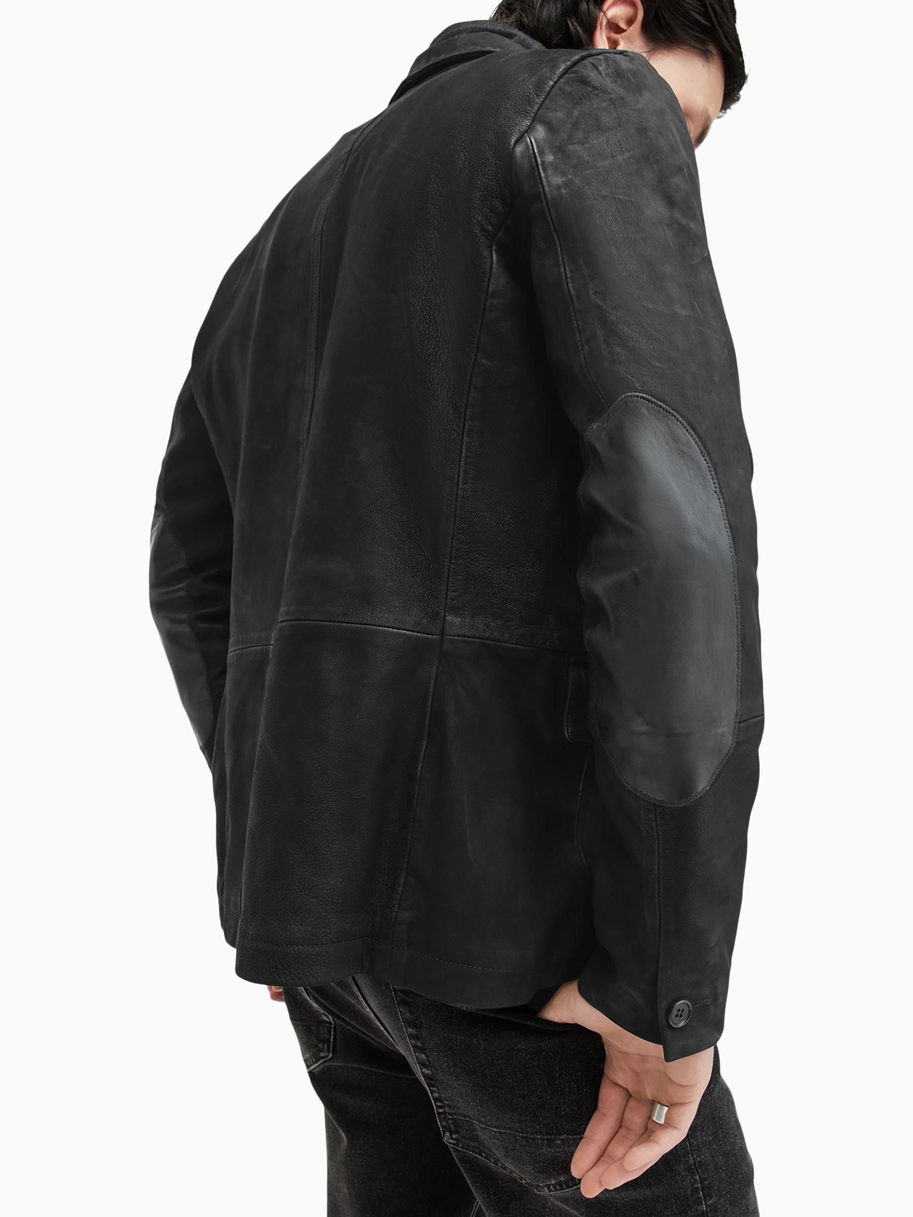 大割引 Survey Black AllSaints Buy Leather USA Next from Blazer ジャケット・アウター