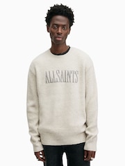 AllSaints White Carson Crew Jumper - Image 1 of 7