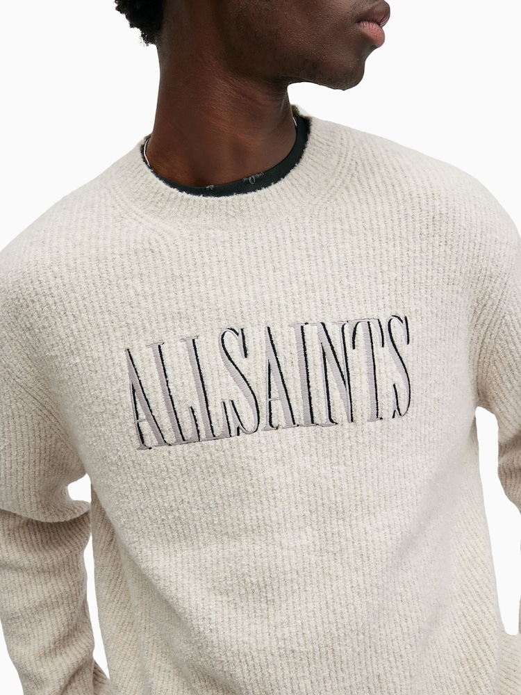 AllSaints White Carson Crew Jumper - Image 2 of 7