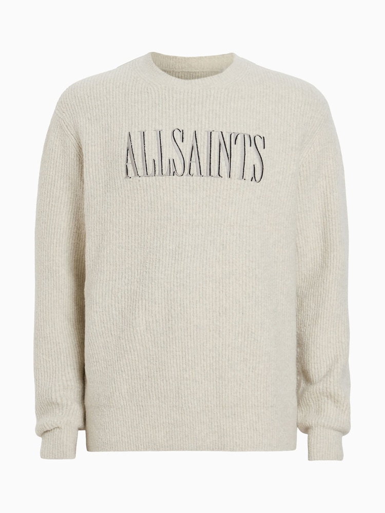 AllSaints White Carson Crew Jumper - Image 7 of 7