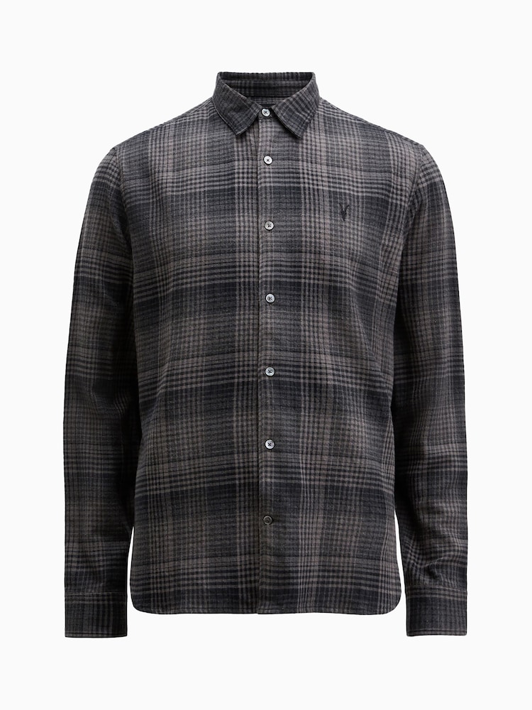 AllSaints Grey Sonik Longsleeve Shirt - Image 6 of 6