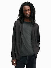 AllSaints Black Mode Merino Zip Hoodie - Image 1 of 6