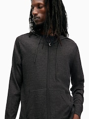AllSaints Black Mode Merino Zip Hoodie - Image 2 of 6