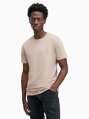 AllSaints Brown Brace Short Sleeve Crew T-Shirt - Image 1 of 5