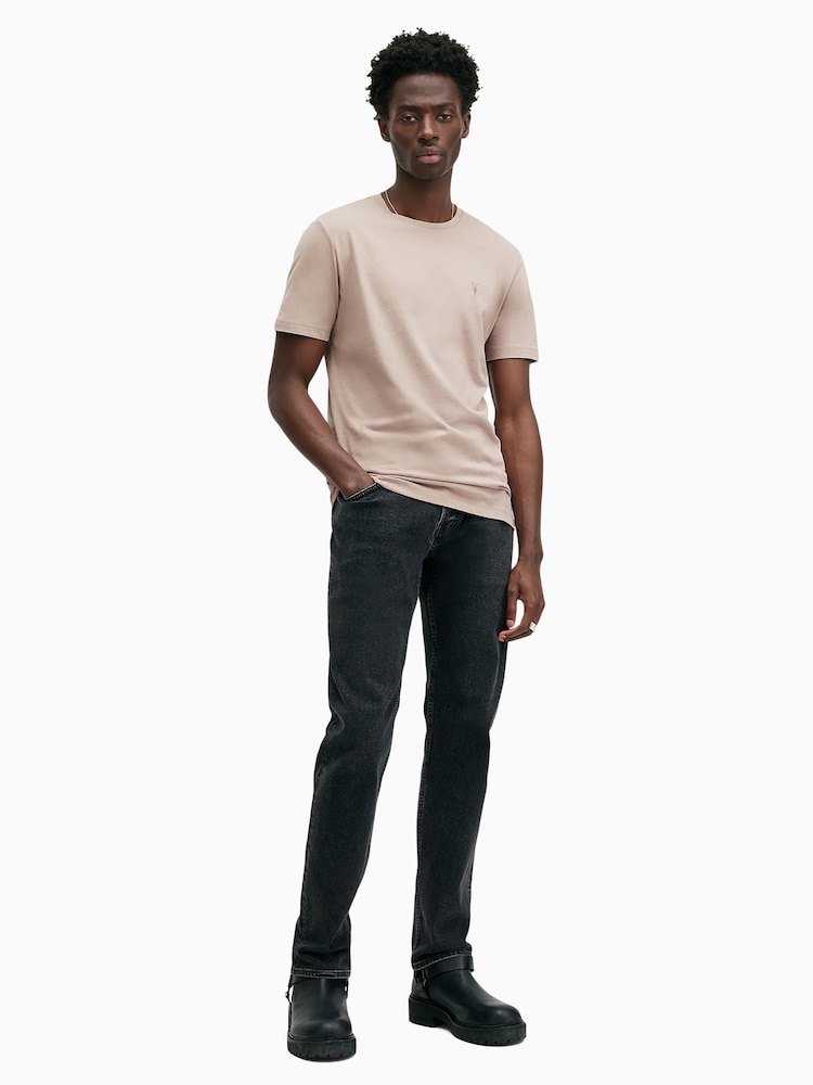 AllSaints Brown Brace Short Sleeve Crew T-Shirt - Image 4 of 5