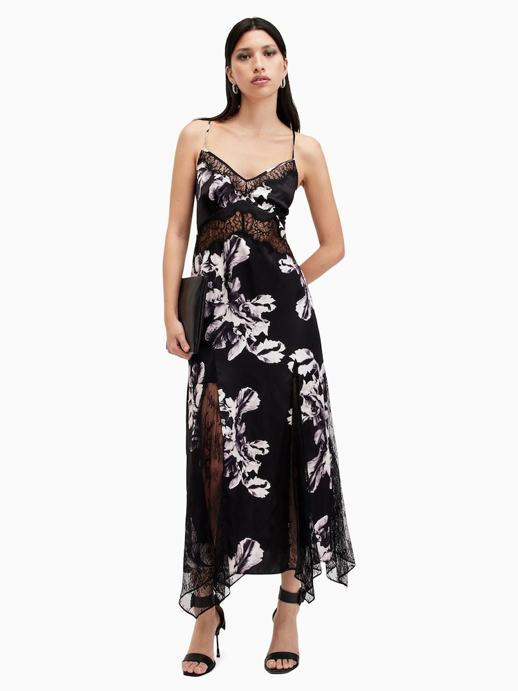 AllSaints Black Jasmine Dress - Image 4 of 8
