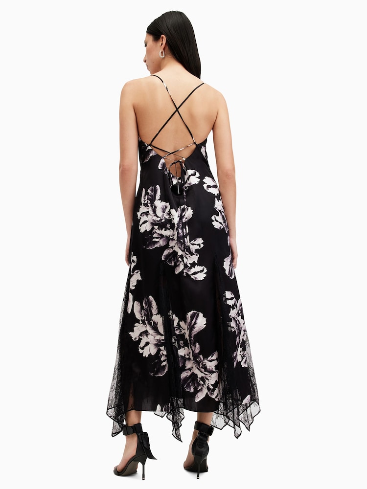 AllSaints Black Jasmine Dress - Image 7 of 8