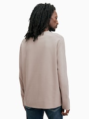 AllSaints Brown Rowe Longsleeve Crew T-Shirt - Image 5 of 6