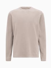 AllSaints Brown Rowe Longsleeve Crew T-Shirt - Image 6 of 6
