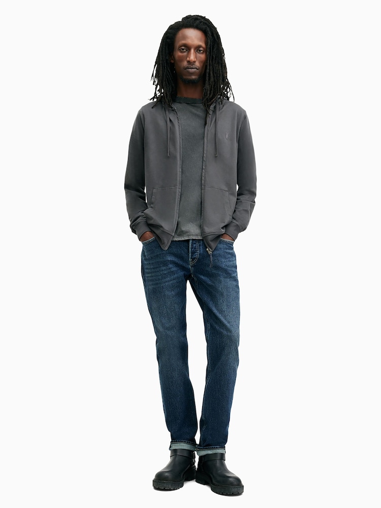Allsaints Grey 100% Cotton Brace Hoodie - Image 4 of 6