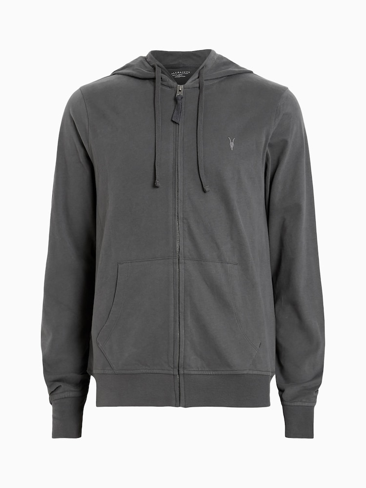 Allsaints Grey 100% Cotton Brace Hoodie - Image 6 of 6