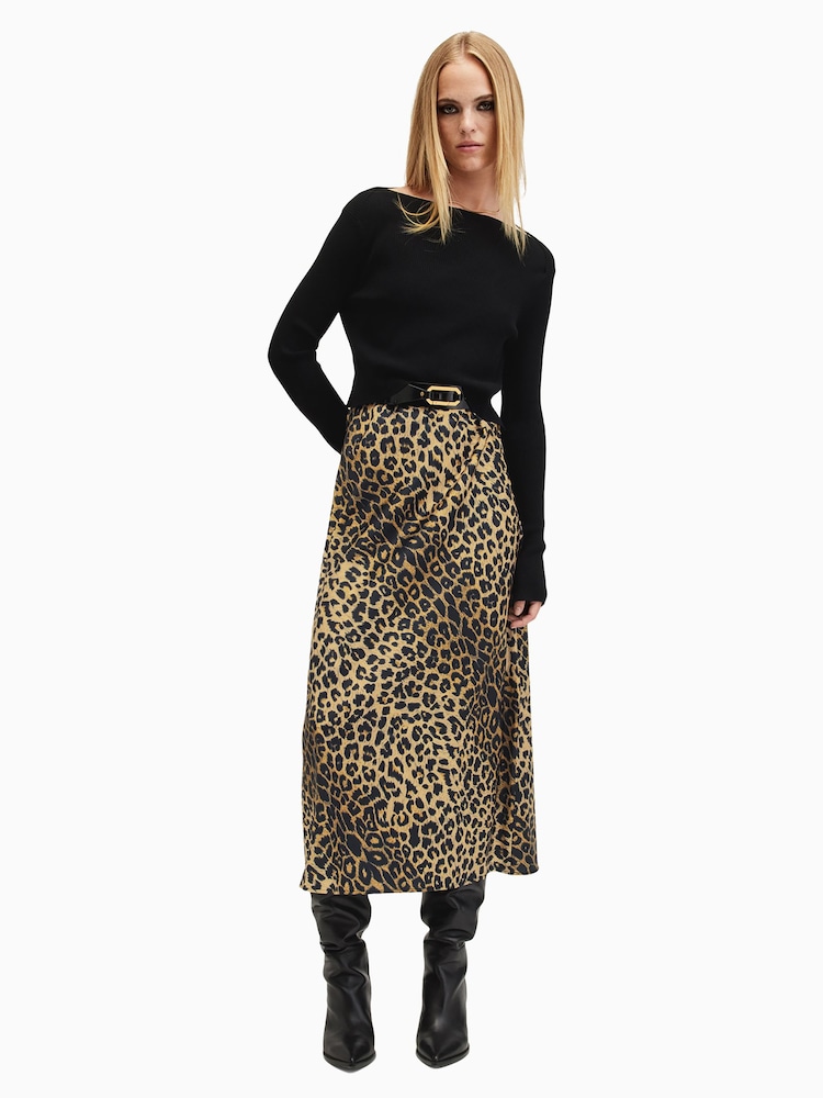 AllSaints Black Hera Leppo Dress - Image 1 of 7