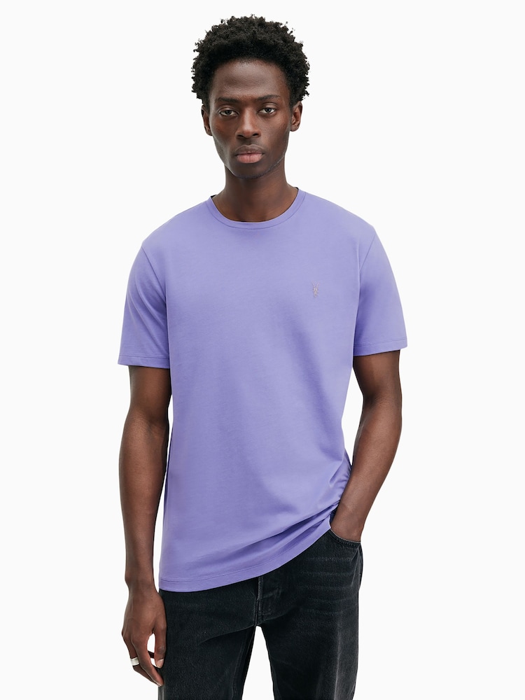 AllSaints Purple Brace Short Sleeve Crew T-Shirt - Image 1 of 6