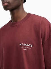 AllSaints Red 100% Cotton Underground Shortsleeve Crew T-Shirt - Image 5 of 7