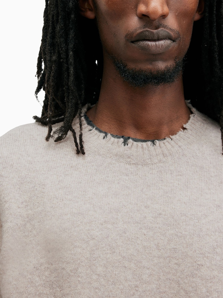AllSaints Grey Luka Crew Jumper - Image 2 of 7