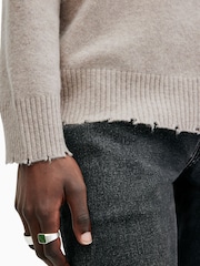 AllSaints Grey Luka Crew Jumper - Image 4 of 7