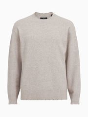 AllSaints Grey Luka Crew Jumper - Image 7 of 7