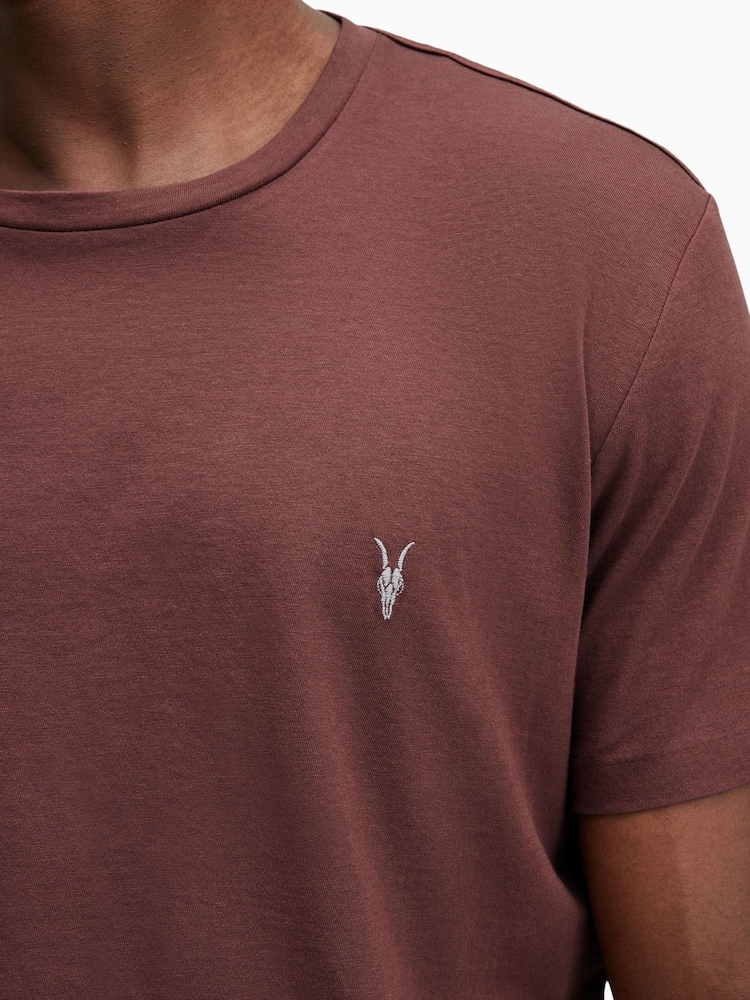 AllSaints Red Tonic Shortsleeve Crew T-Shirt - Image 2 of 5 AllSaints Red Tonic Shortsleeve Crew T-Shirt - Image 2 of 5