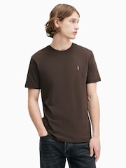 AllSaints Chrome Dark Grey Brace Short Sleeve Crew T-Shirt - Image 1 of 6