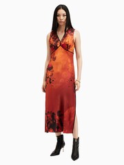 AllSaints Orange Karla Dress - Image 1 of 7