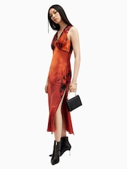 AllSaints Orange Karla Dress - Image 4 of 7