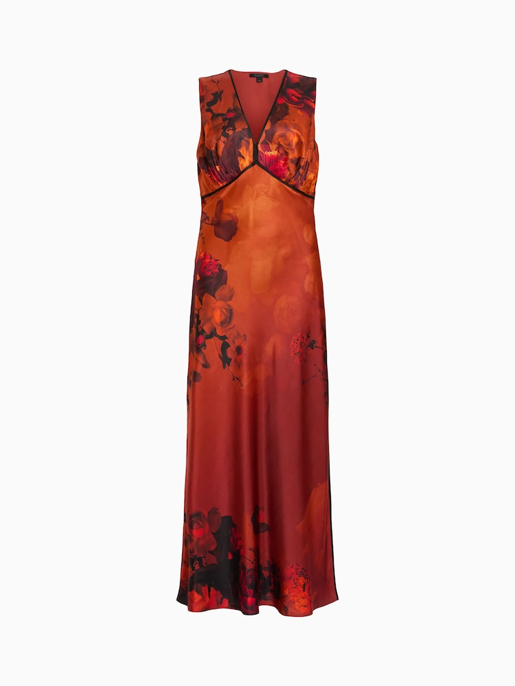 AllSaints Orange Karla Dress - Image 7 of 7